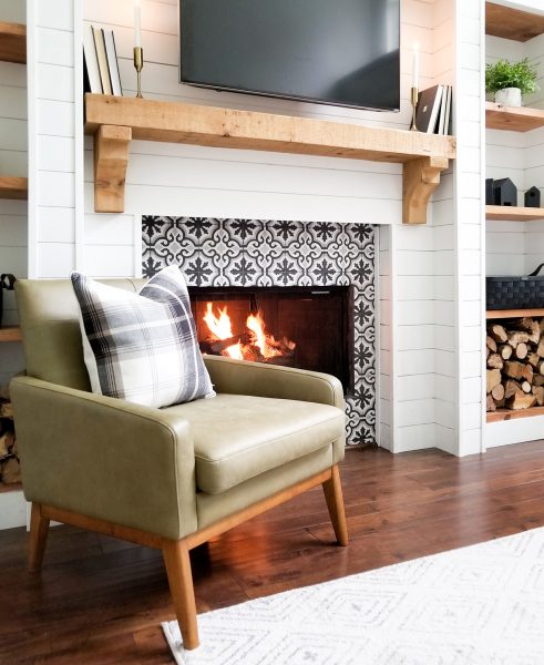 The Bisa chair looking supremely at home next to Keely Mann's roaring fire.
