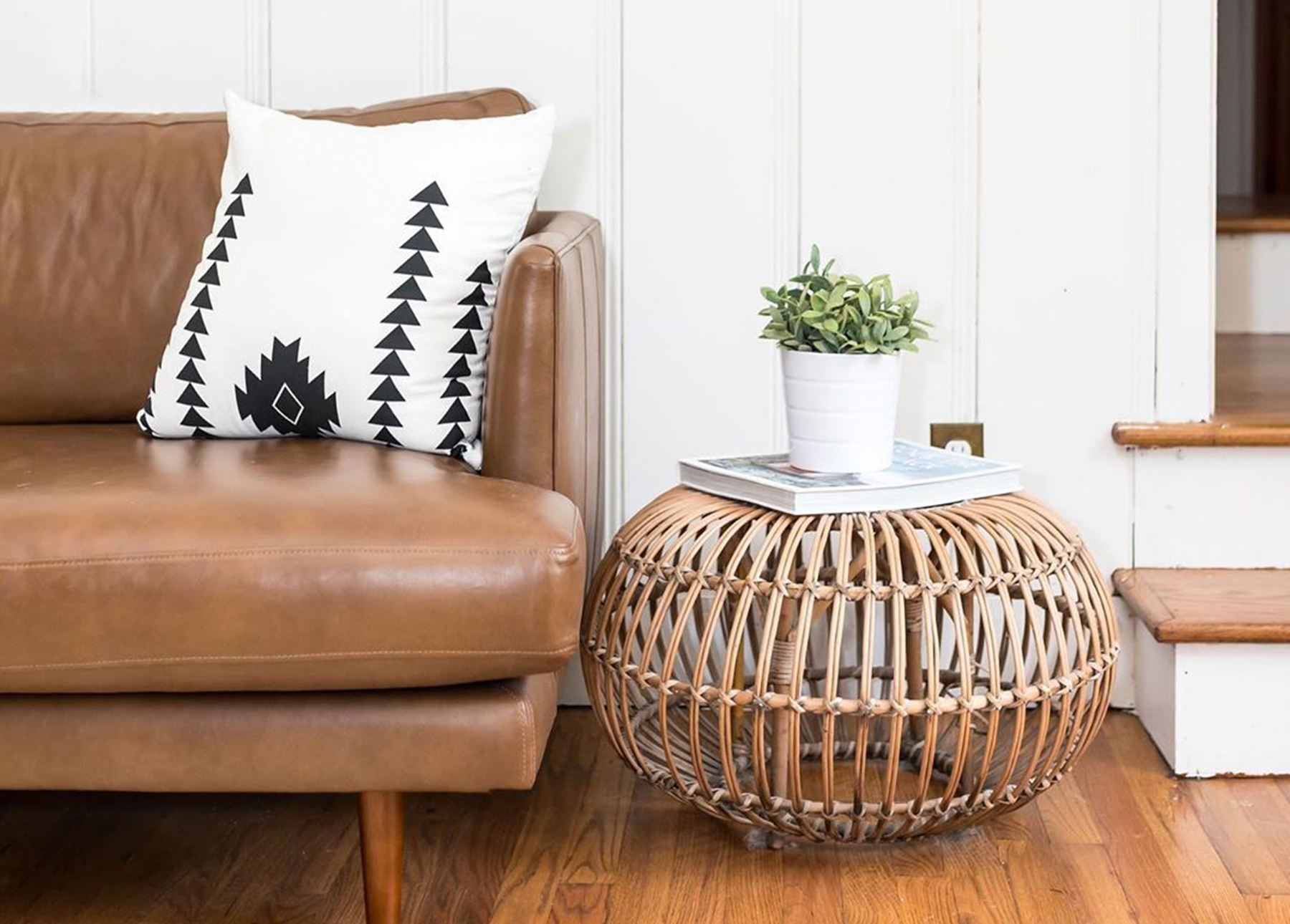Article Bella tan leather sofa from Rachel Taylor
