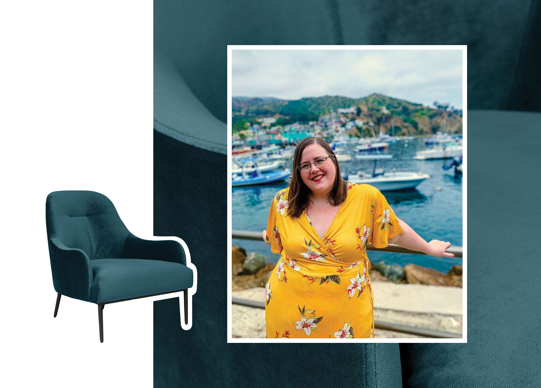 Sarah Wilson, Creator of BudgetGirl, with an Embrace Chair.