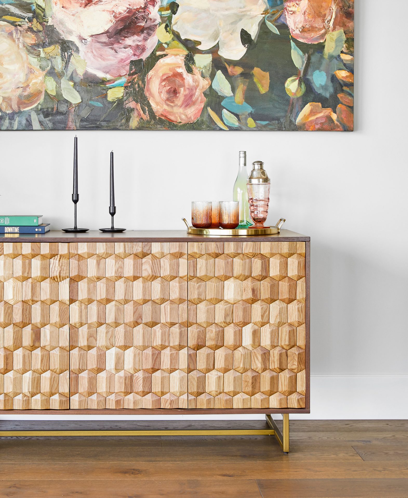 Article's Geome sideboard works great as an impromptu bar.